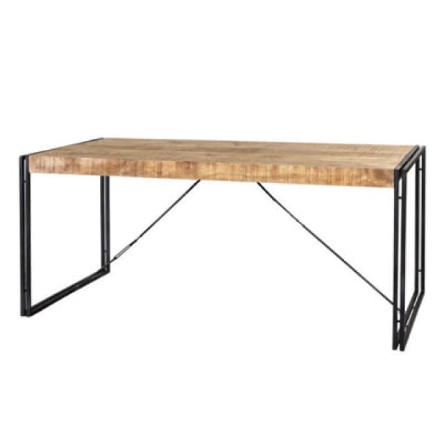 Buttercup Farm Cosmo Industrial Dining Table - Large - Solid Mango Wood/metal - L90 X W150 X H78 Cm