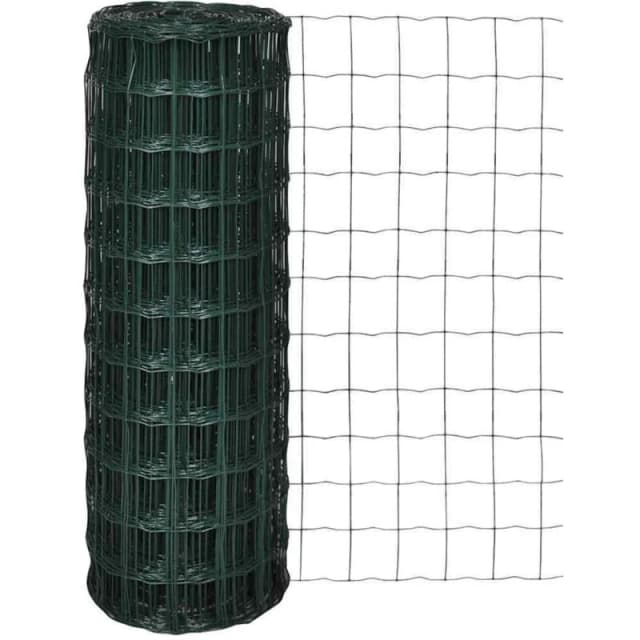 vidaXL Euro Fence Panel 25x1.2m with Mesh Steel Green Screen Barrier Enclosure