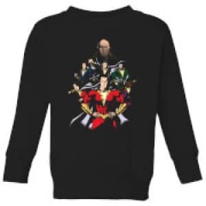 Shazam Team Up Kids Sweatshirt - Black - 11-12 Years