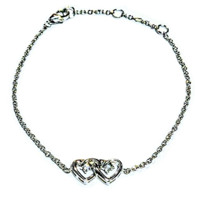 Espree Silver CZ Heart Bracelet Silver unisex one size