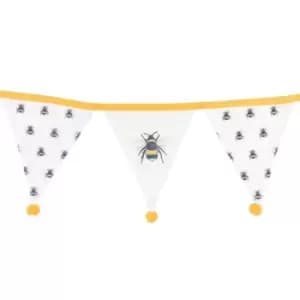 White Alternating Bee Print Bunting