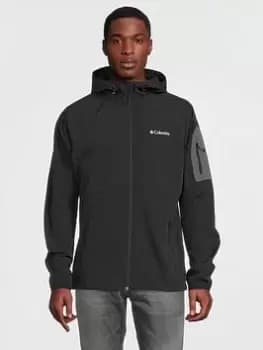 Columbia Tall Heights Hooded Softshell Jacket - Black Size M Men