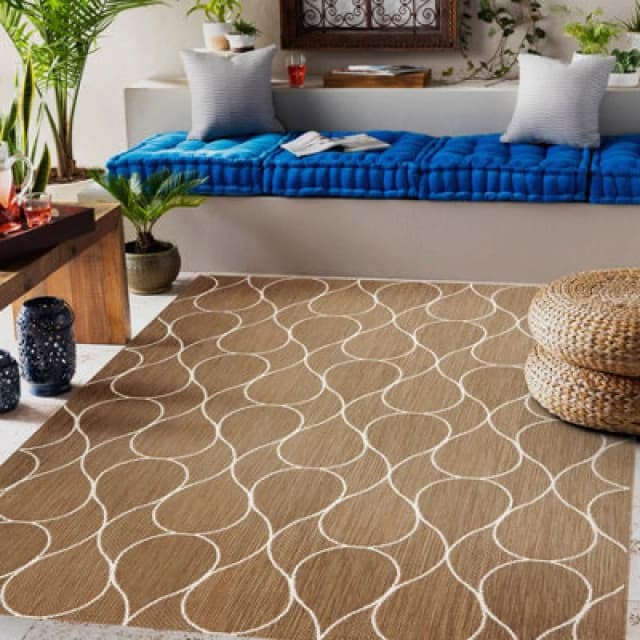 RugsX Flat 49379265 Sisal Carpet Drops - Natural Beige Straw Color, String 80X150 Cm