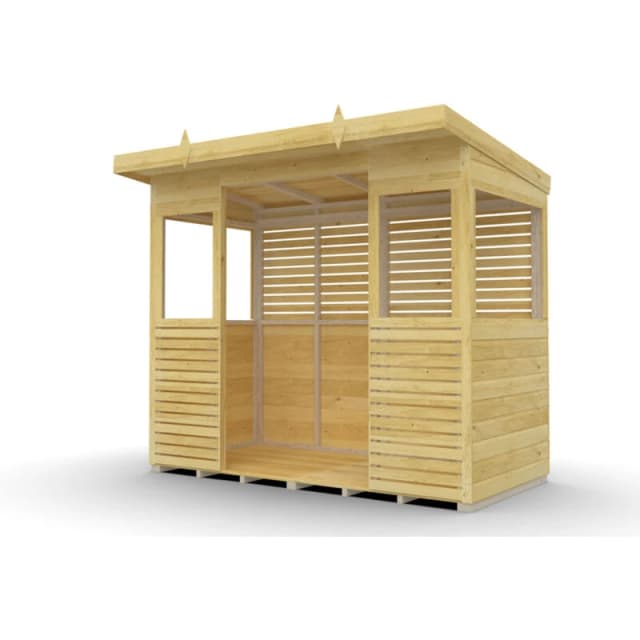 DIY Sheds 8 x 4 BBQ/Outdoor Kitchen Shelter, Brown 8X4PBBQFF