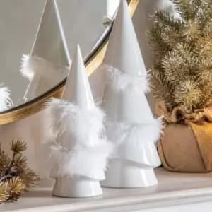 Crossland Grove Feather Tree Ornament White Small 90x90x250mm