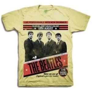 The Beatles - 1962 Port Sunlight Unisex Large T-Shirt - Yellow