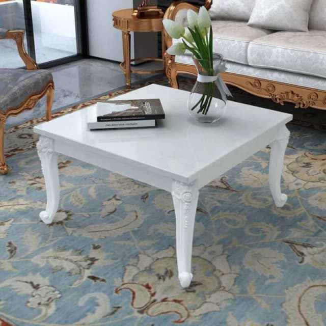 vidaXL Coffee Table 80x80x42cm High Gloss White