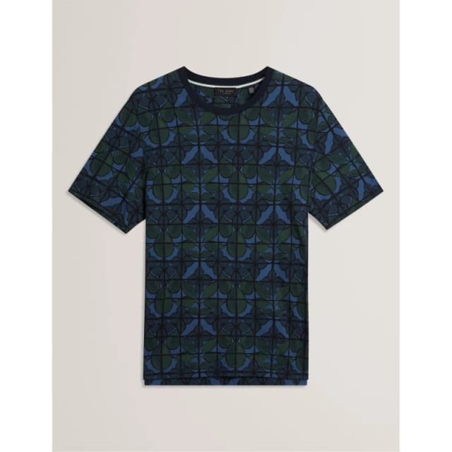 Ted Baker Mens Floral Long-Sleeve Patterned Shirt Navy male S (2)