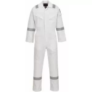 Portwest FR50 White Sz L Regular Flame Resistant Anti-Static Boiler Suit Coverall Overall