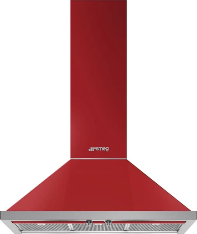 Smeg Portofino KPF9RD 90cm Chimney Cooker Hood - Red, Red