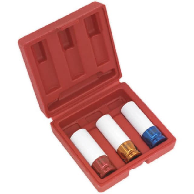 Loops 3 PACK Alloy Wheel Impact Socket Set - 1/2" Square Drive - Chrome Molybdenum Multi