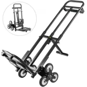 VEVOR Stair Climbing Cart 460lbs Capacity, Portable Folding Trolley With 5Inch Wheels, Stair Climber Hand Truck With Adjustable Handle For Pulling, Al