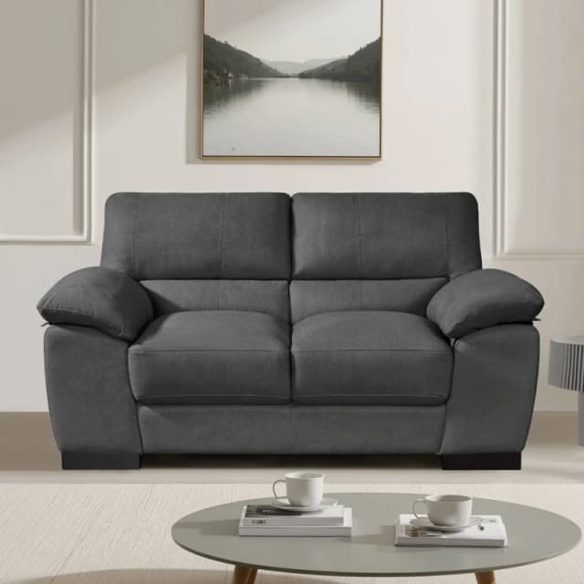 Artemis Home Mellette 2 Seat Fabric Sofa in Charcoal Size: 2 Seater Charcoal Unisex 2 Seater