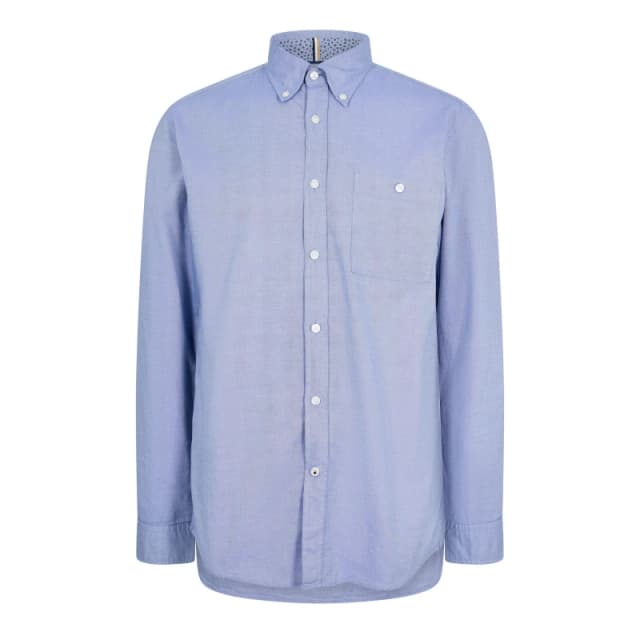 Boss Mens Long Sleeve Oxford Shirt Open Blue male S