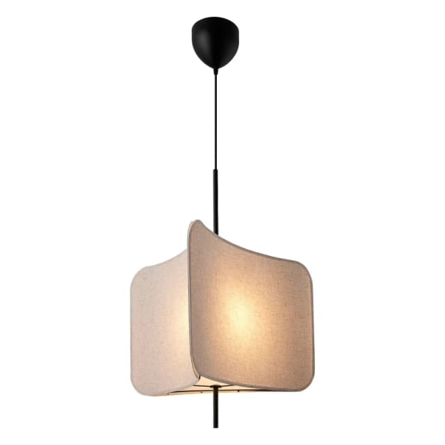 Nordlux Tinto Indoor Pendant Light Black Textile E27 Fabric Shade - Mains Powered, IP20 Black Unisex