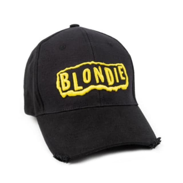 Blondie Blondie Adjustable Curved Peak Cap in Black One Size Unisex 5056549000433