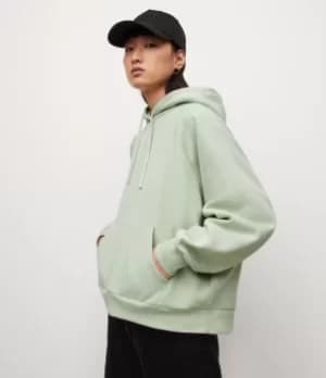 AllSaints Womens Talon Hoodie, Sage Green, Size: M
