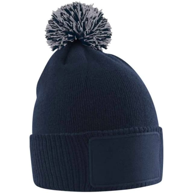 Beechfield Snowstar Patch Beanie in Navy Navy Unisex One Size