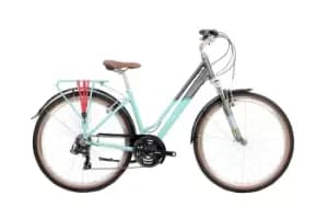 2021 Raleigh Pioneer Trail Low Step Hybrid Bike in Grey and Teal
