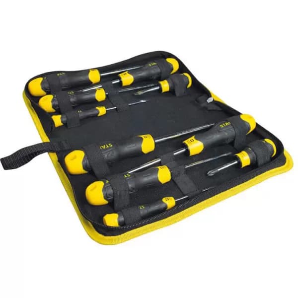 Stanley 10 Piece Cushion Grip Screwdriver Set
