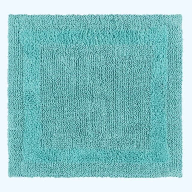 Homescapes Luxury Reversible Cotton Shower Mat - Aqua