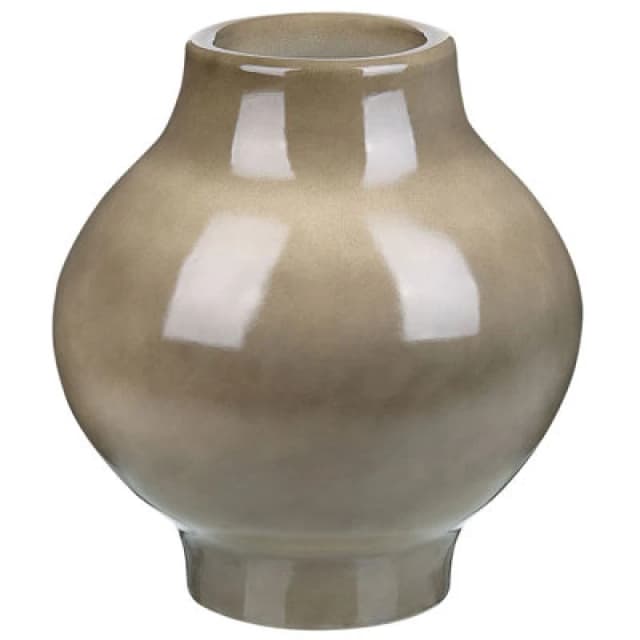 Beliani Flower Vase Magan Ceramic 31cm Taupe