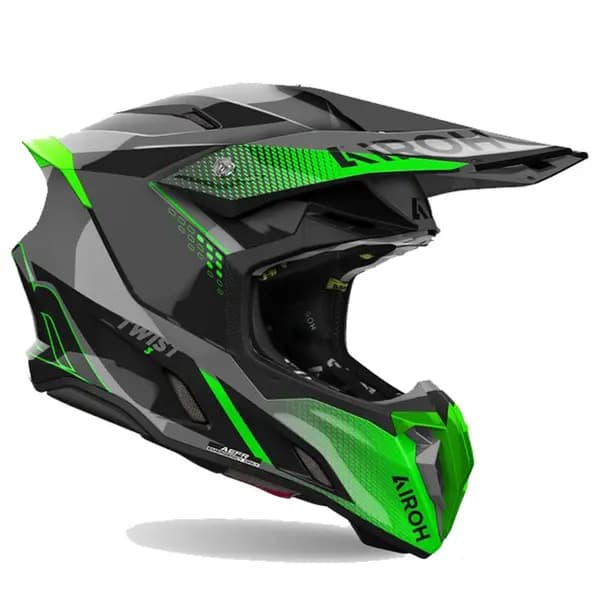 Airoh Twist 3 Shard Black Green Offroad Helmet Size L