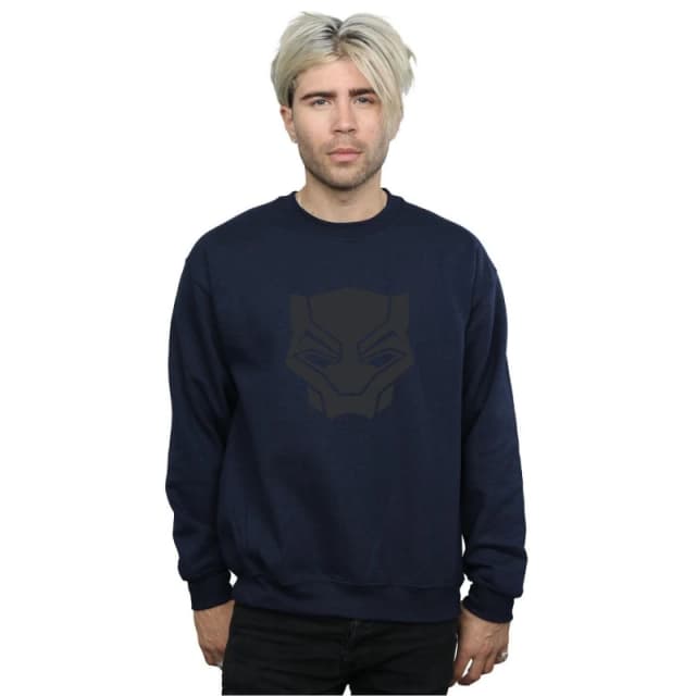 Marvel Marvel Men Black Panther Black On Black Sweatshirt in Navy Size: Small Navy S Male 5057736565315