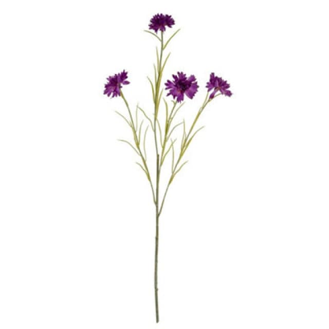 Hill Interiors Cornflower Stem Artificial Flower - Plastic - L20 X W20 X H77cm - Purple