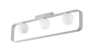 Roxy Globe Bar Semi Flush Light, White, G9