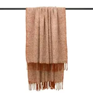 Furn Weaver Throw with Herringbone Design (One Size) (Rust)