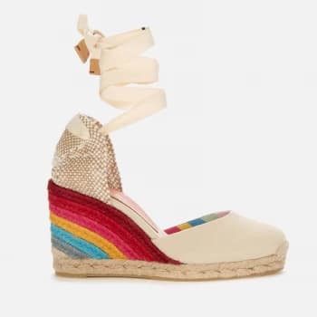 Castaner X Paul Smith Womens Carina Heeled Espadrilles - Ivory - UK 3