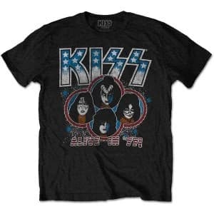 KISS - Alive In '77 Unisex Large T-Shirt - Black