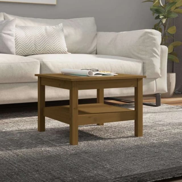 Vidaxl Coffee Table Honey Brown 55X55X40 Cm Solid Wood Pine, Brown 814272