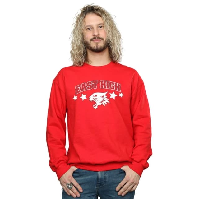 Disney Men High School Musical The Musical Wildcat Stars Sweatshirt in Red Size: Small Red S Male 5059400921922