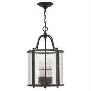 4 Light Medium Ceiling Lantern Pendant Olde Bronze, E14