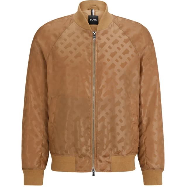 Boss Mens Corondo Bomber Jacket Medium Beige male Small