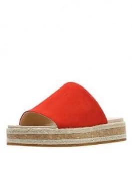 Clarks Botanic Iris Flat Sandals - Orange Suede, Size 4, Women
