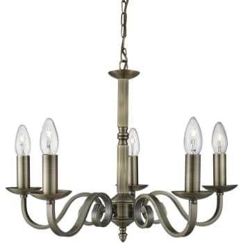 Searchlight Lighting - Searchlight Richmond - 5 Light Multi Arm Multi Arm Ceiling Pendant Antique Brass, E14