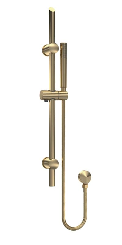 Balterley Round Slide Rail Shower Kit with Outlet Elbow Brushed Brass in Metallics Metallics Unisex