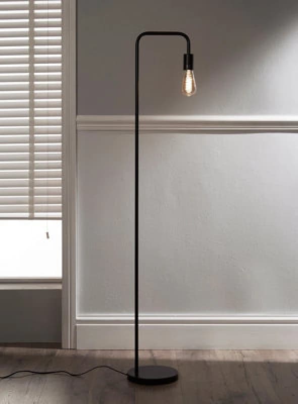 K Living Caitlin Industrial Filament Bulb Floor Lamp Black