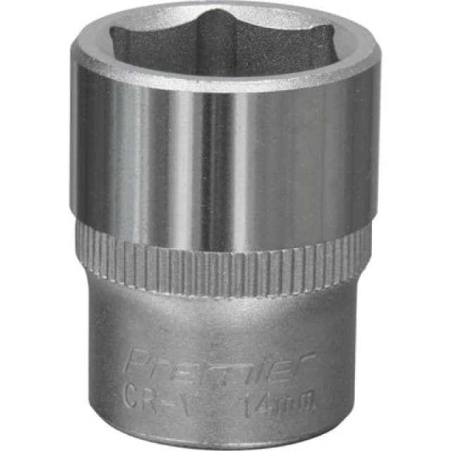 Loops 14mm Forged Steel Drive Socket - 1/4" Square Drive - Chrome Vanadium Socket Metallics