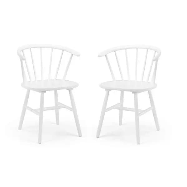 Julian Bowen Set Of 2 Modena Dining Chairs - White MOD322