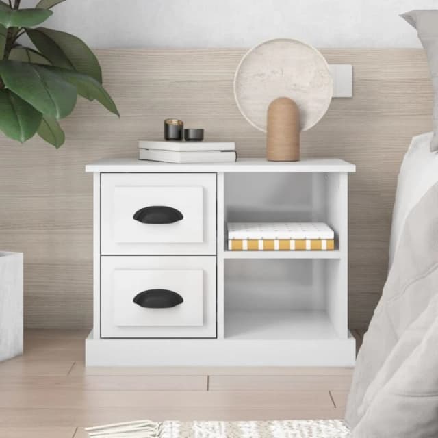 VIDAXL Bedside Cabinet High Gloss White 60x35.5x45cm Vidaxl 8720845792602