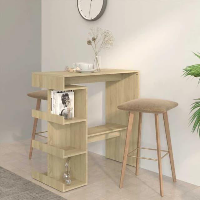 VIDAXL Vidaxl - Bar Table with Storage Rack Sonoma Oak 100x50x101.5cm Engineered Wood 8720286834169