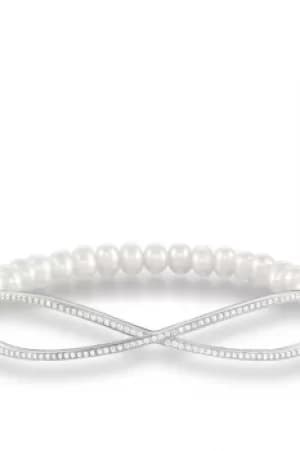 Ladies Thomas Sabo Sterling Silver Love Bridge Infinity Pearl Bracelet LBA0005-167-14-L16