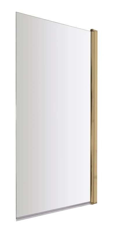 Balterley Square 6mm Toughened Safety Glass Hinged Bath Screen Brushed Brass Metallics unisex