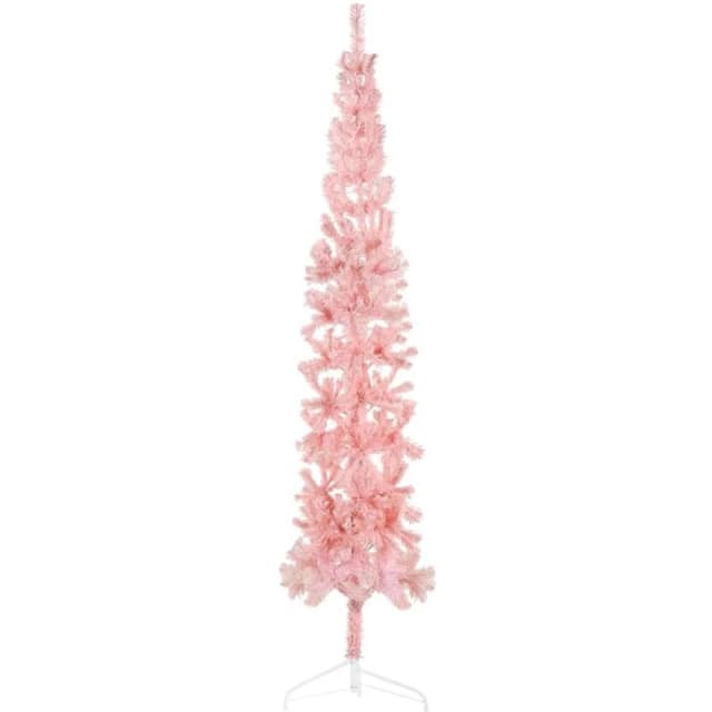 VIDAXL Vidaxl - Slim Artificial Half Christmas Tree with Stand Pink 210cm 8720287000754