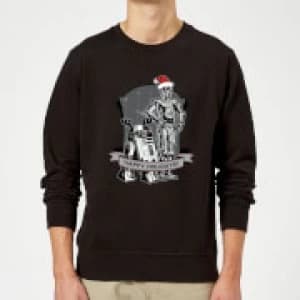 Star Wars Happy Holidays Droids Black Christmas Sweatshirt - L - Black