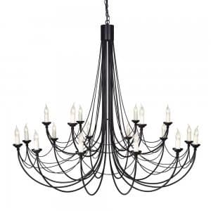 18 Light Candle Chandelier Black